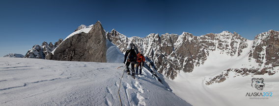 Grega and Bor approach summit of Windy Peak